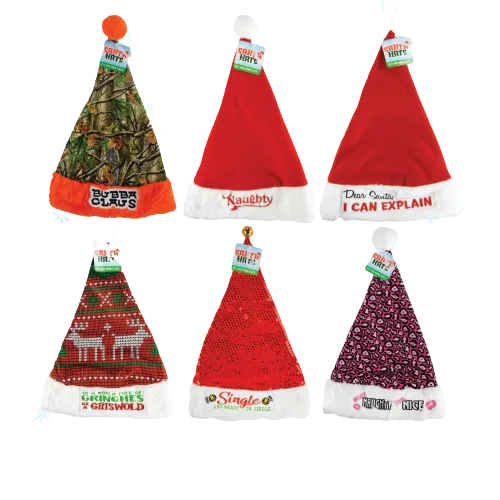 Christmas Santa Winter Hat - 6 Pieces Per Pack 22652