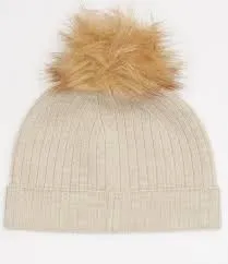 Wool Faux Fur Pom Beanie